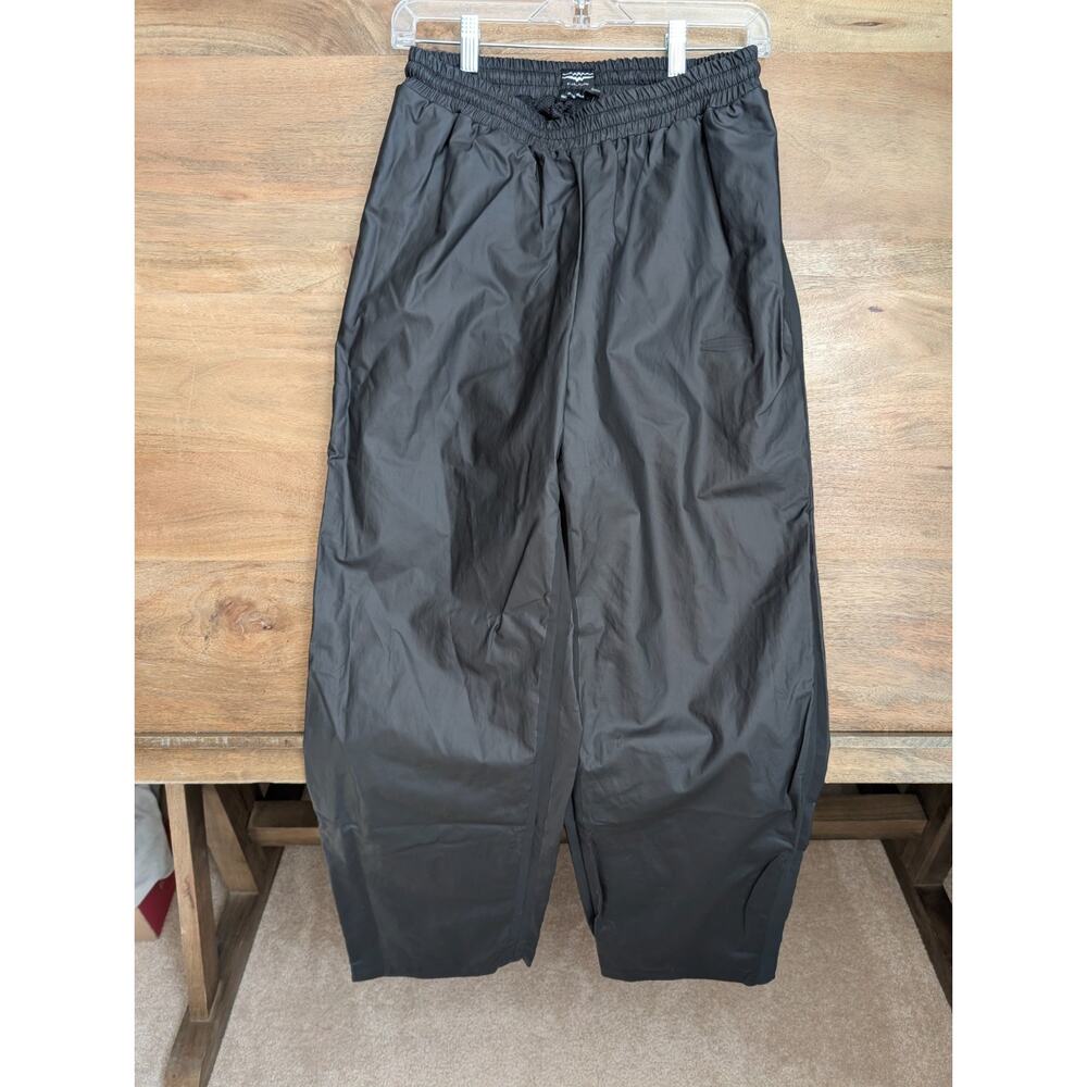 Harley-Davidson Pants Womens Medium Black Linen Blend Wide Leg Elastic Waist NWT